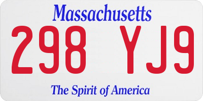 MA license plate 298YJ9