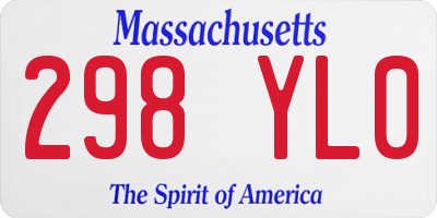 MA license plate 298YL0