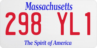 MA license plate 298YL1