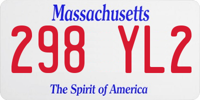 MA license plate 298YL2