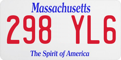 MA license plate 298YL6