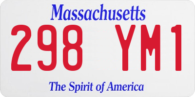 MA license plate 298YM1