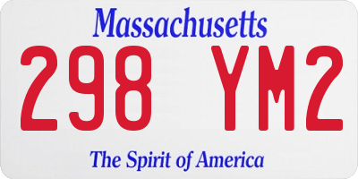 MA license plate 298YM2