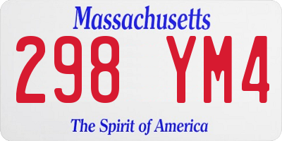 MA license plate 298YM4