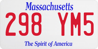 MA license plate 298YM5