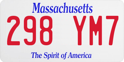 MA license plate 298YM7
