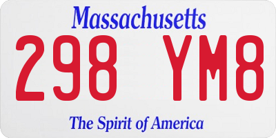 MA license plate 298YM8