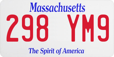 MA license plate 298YM9