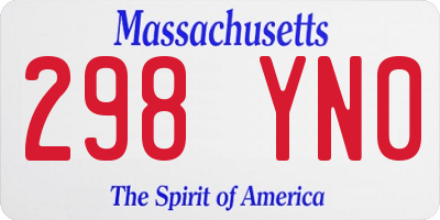 MA license plate 298YN0