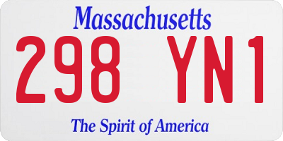 MA license plate 298YN1