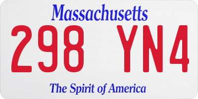MA license plate 298YN4