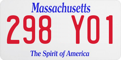 MA license plate 298YO1