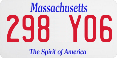 MA license plate 298YO6
