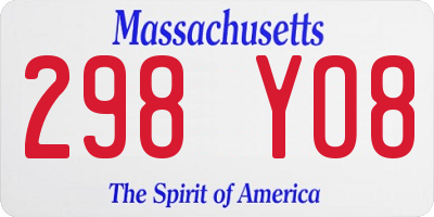 MA license plate 298YO8