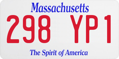 MA license plate 298YP1
