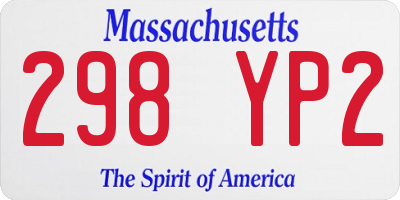 MA license plate 298YP2