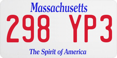MA license plate 298YP3