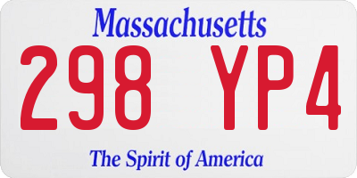 MA license plate 298YP4