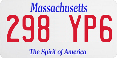 MA license plate 298YP6
