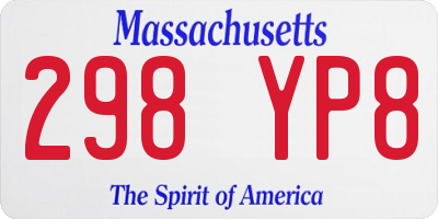 MA license plate 298YP8