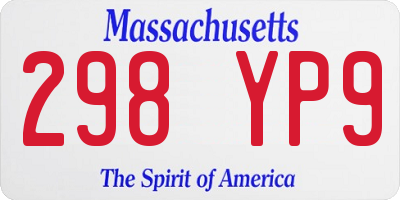 MA license plate 298YP9