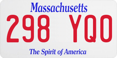 MA license plate 298YQ0