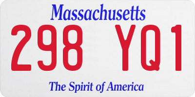 MA license plate 298YQ1