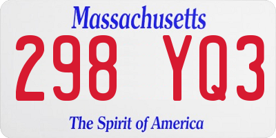 MA license plate 298YQ3
