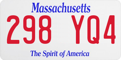 MA license plate 298YQ4