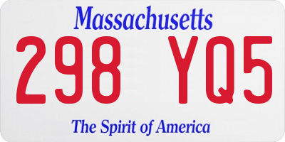 MA license plate 298YQ5