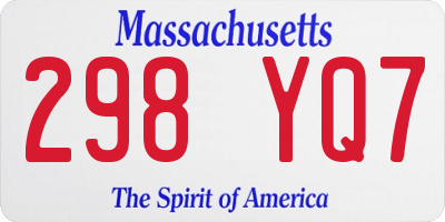MA license plate 298YQ7