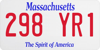 MA license plate 298YR1