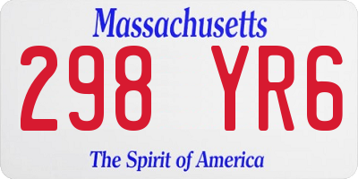 MA license plate 298YR6