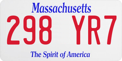 MA license plate 298YR7