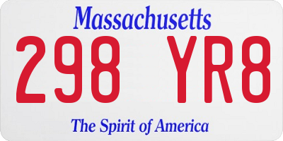 MA license plate 298YR8