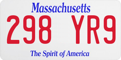 MA license plate 298YR9