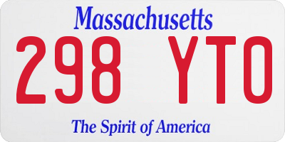 MA license plate 298YT0