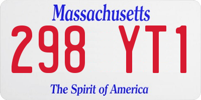 MA license plate 298YT1