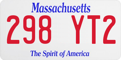 MA license plate 298YT2
