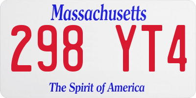 MA license plate 298YT4