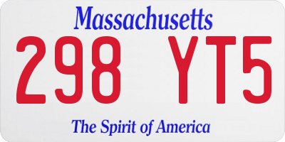 MA license plate 298YT5