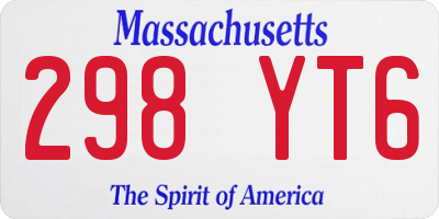 MA license plate 298YT6