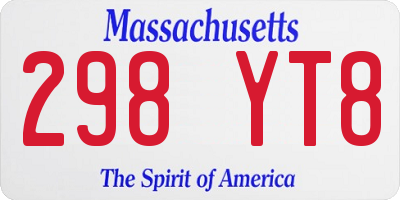 MA license plate 298YT8