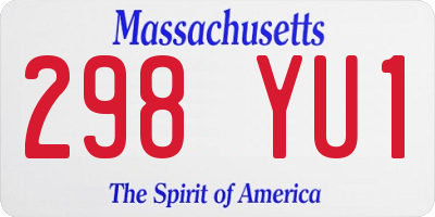 MA license plate 298YU1