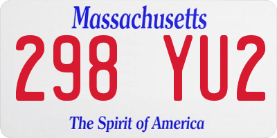 MA license plate 298YU2