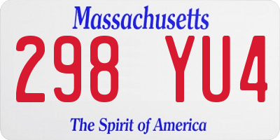 MA license plate 298YU4