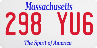 MA license plate 298YU6