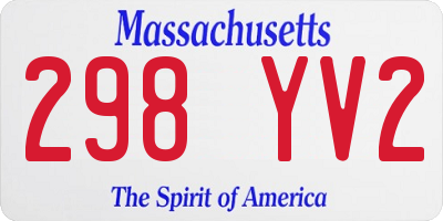 MA license plate 298YV2