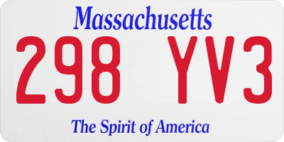 MA license plate 298YV3