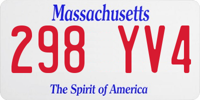 MA license plate 298YV4